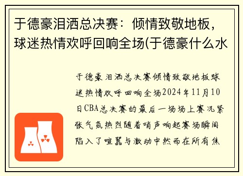 于德豪泪洒总决赛：倾情致敬地板，球迷热情欢呼回响全场(于德豪什么水平)